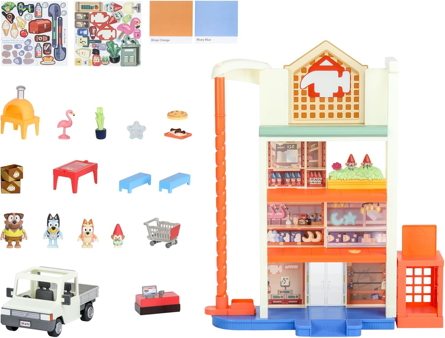 Bluey Hammerbarn Shopping Center Mega Set with Working Lift