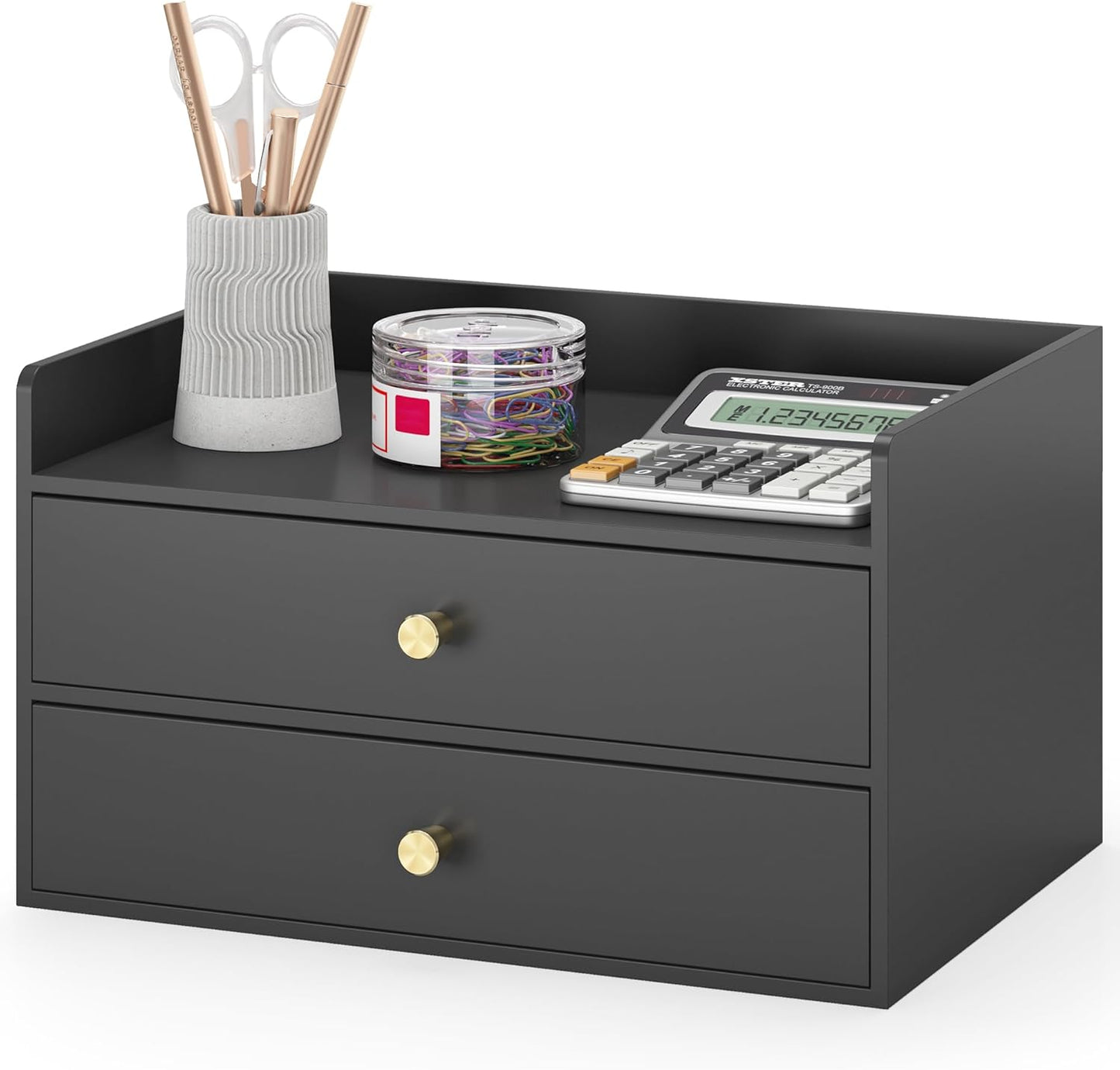 Bamboo Desk Organizer with Drawers for Efficient Workspace