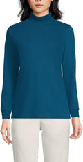 Lands' End Women's Relaxed Cotton Long Sleeve Mock