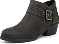 Women's Ankle Boots Low Chunky Heel with Side Zipper - Comfortable
