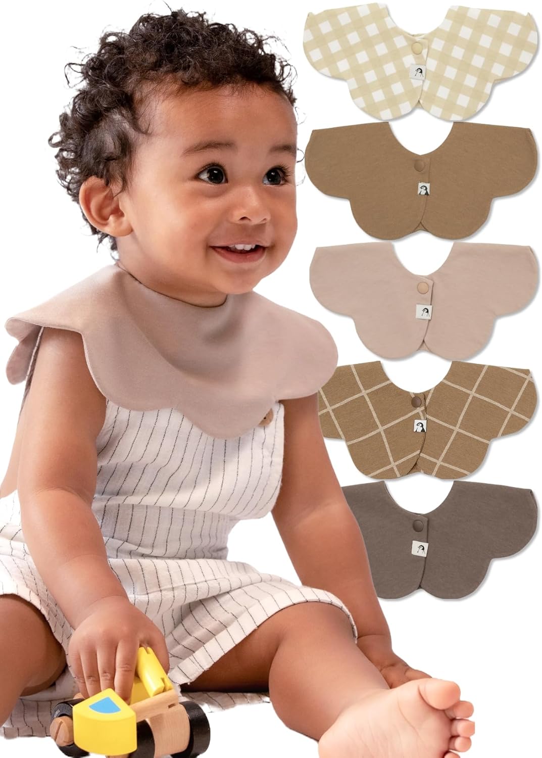 Konny Baby Bibs 5-Pack: Soft, Absorbent Bandana for Babies