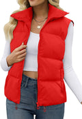 JZC Women's Crop Puffer Vest Lightweight Sleeveless Jacket - Trendy be