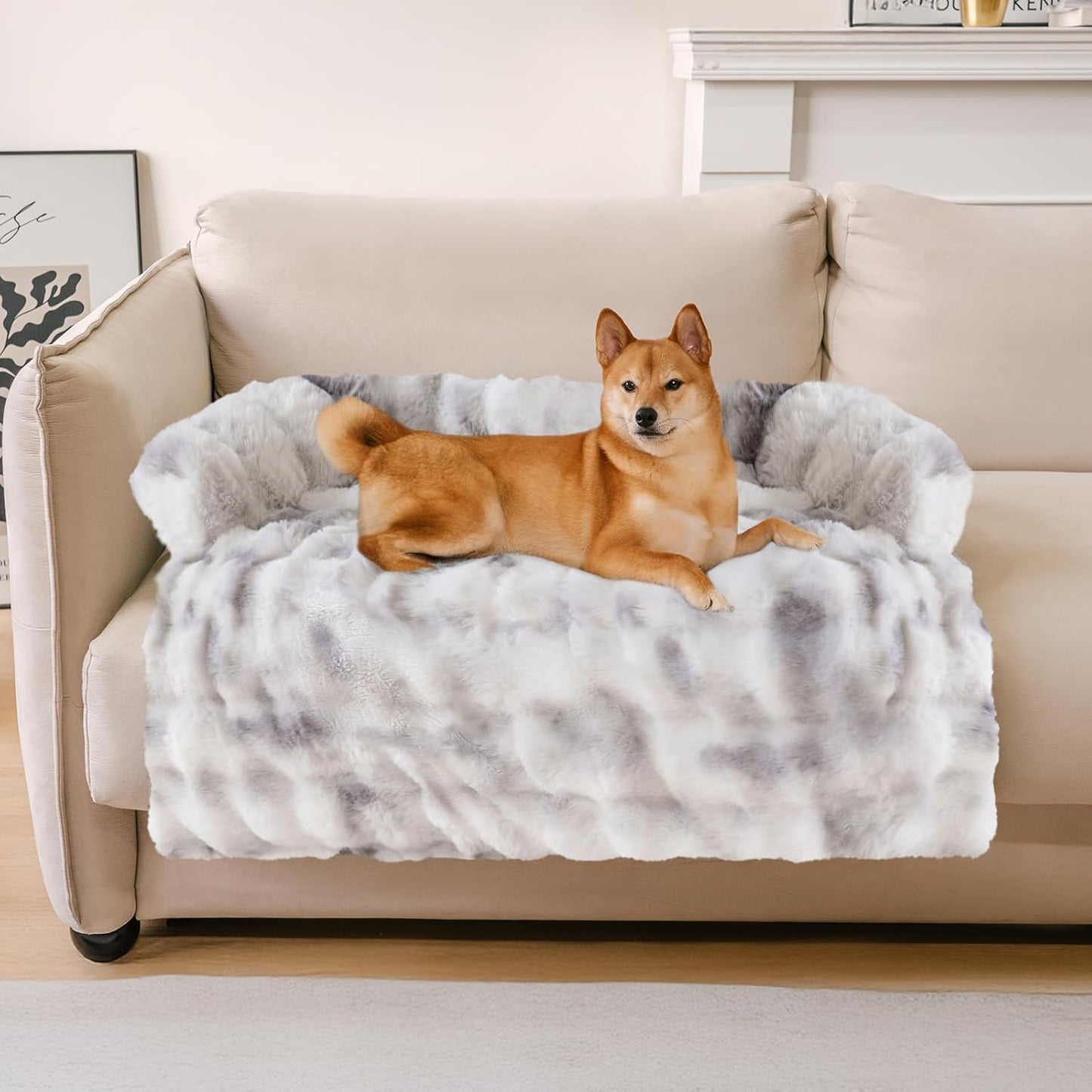 Calming Dog Couch Bed Protector for Pets - Washable & Cozy