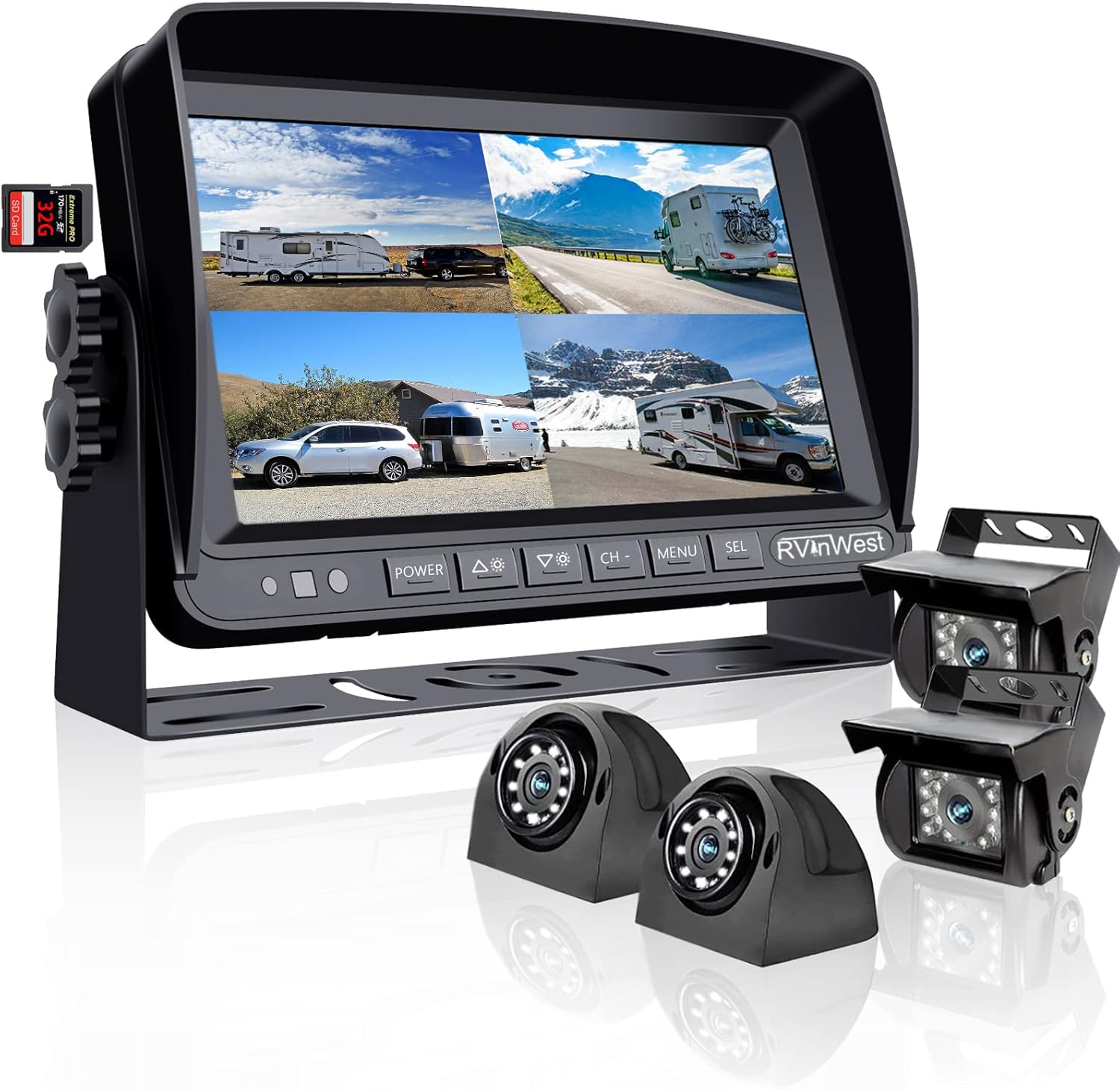 RV Backup Camera System with 7ft' Monitor for Safe Driving