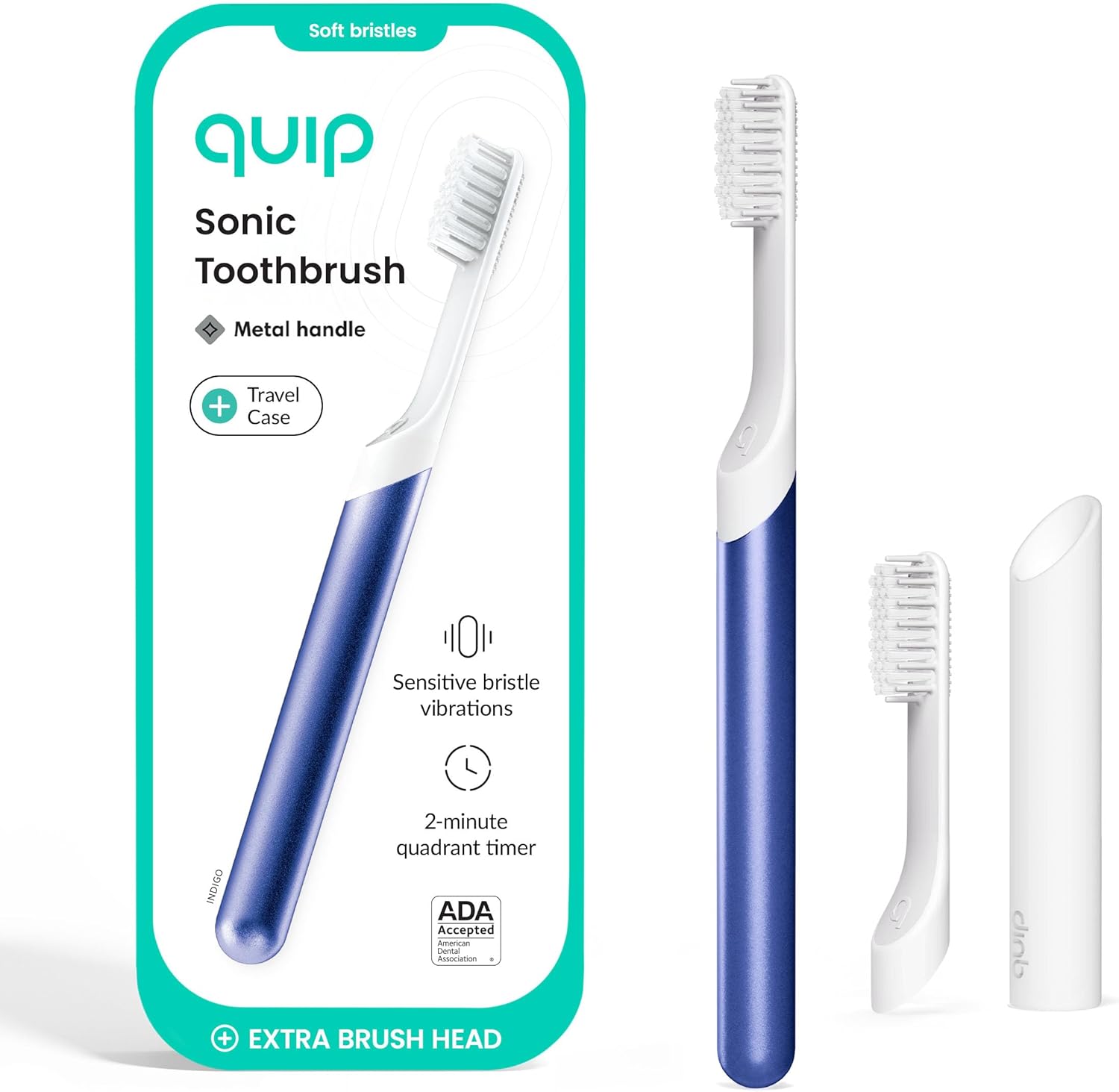 Quip Metal Sonic Electric Toothbrush for Adults - Indigo Color