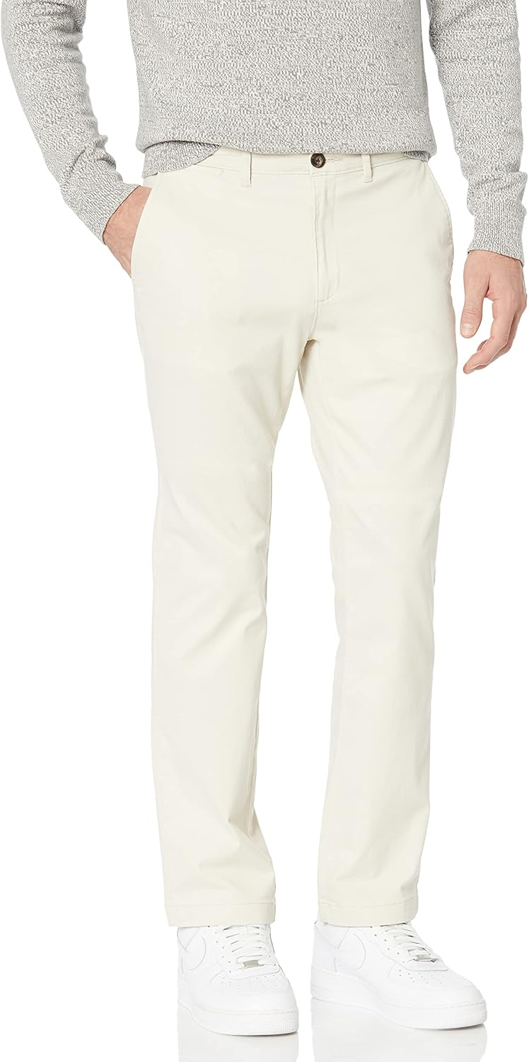 Mens Straight-Fit Casual Stretch Chino Pant for Everyday Wear