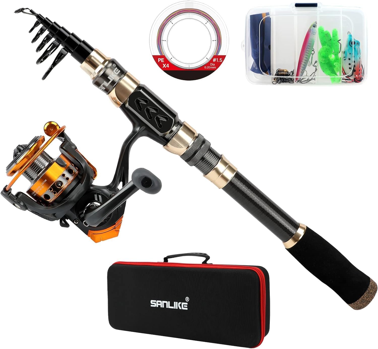Carbon Fiber Travel Fishing Rod Set