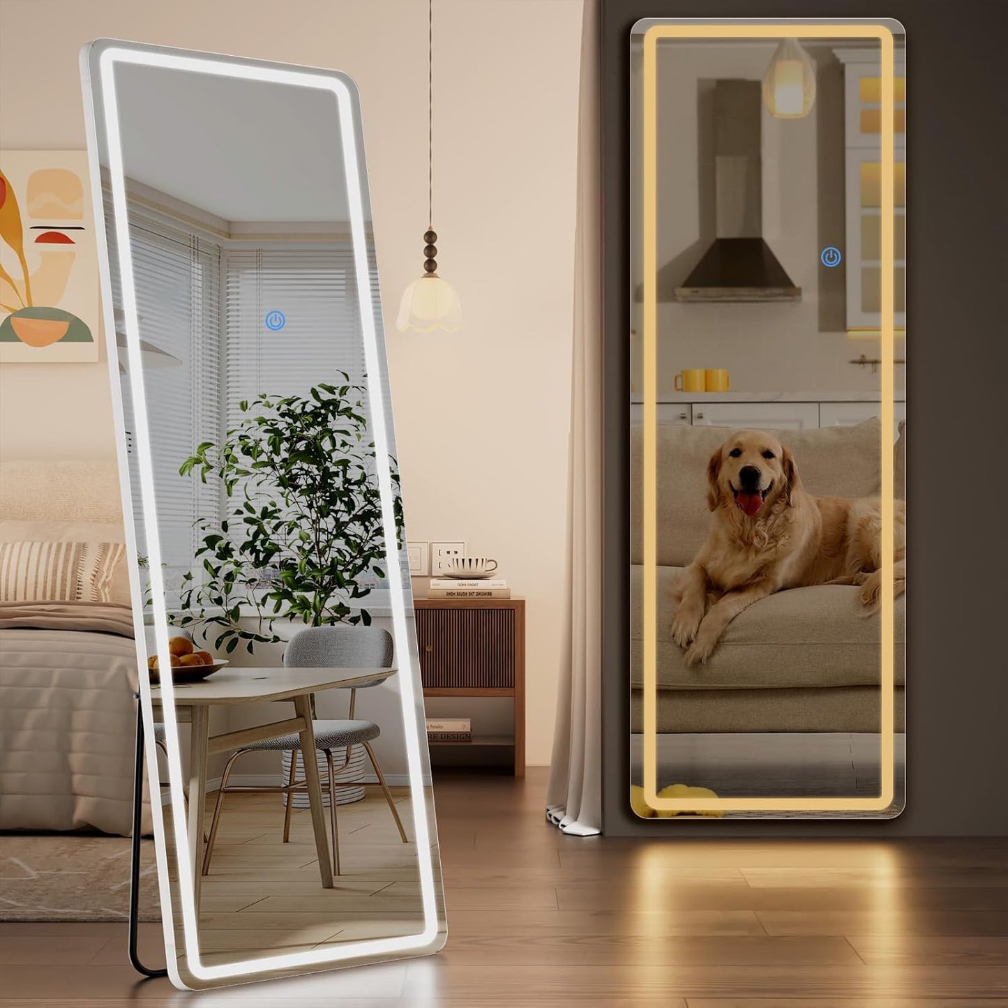 Koonmi Full Length Mirror with LED Lights for Any Space