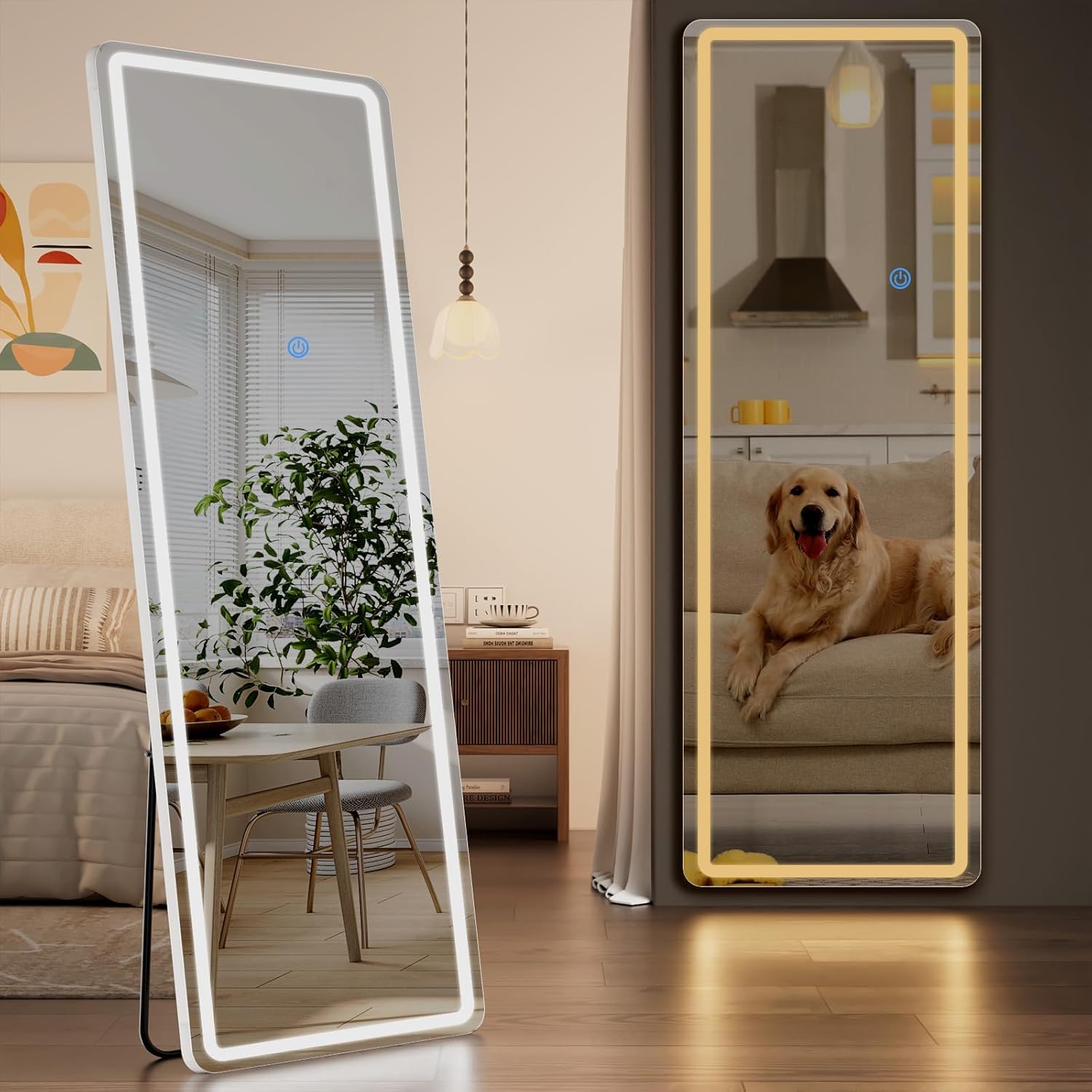 Koonmi Full Length Mirror with LED Lights for Any Space