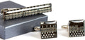 Unique Cufflinks and Tie Clip Set, recycled circuit board jewelry