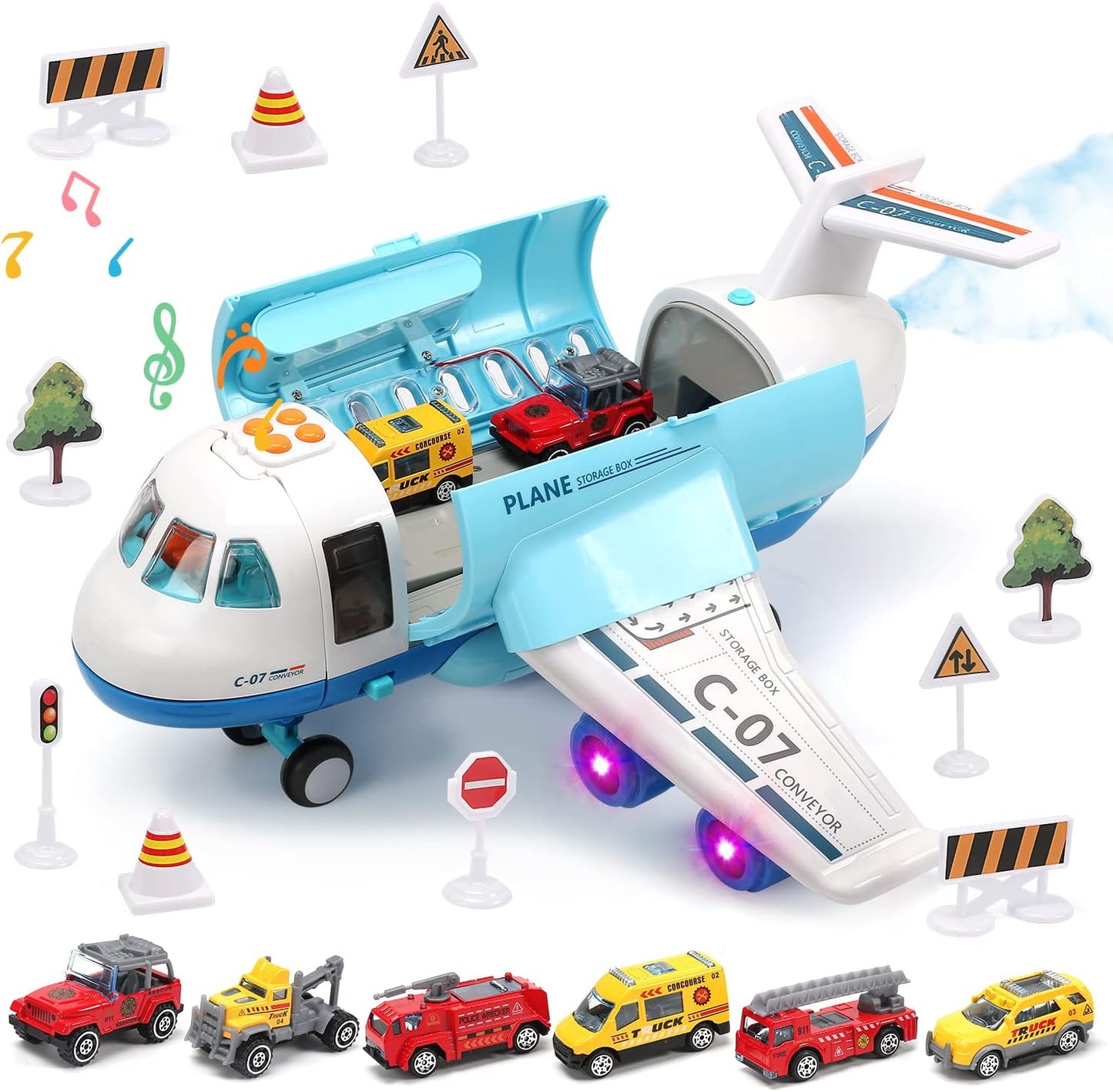 Toy Airplane with Smoke, Lights & Sounds for Kids' Fun