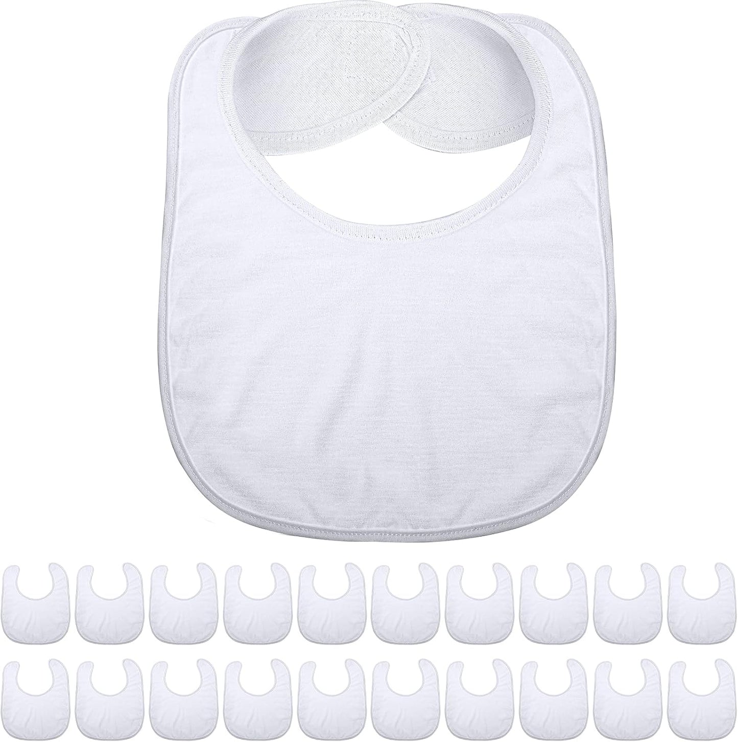 Geyoga 20-Piece White Bibs Set: Perfect for Baby Decor - Reusable & Washable