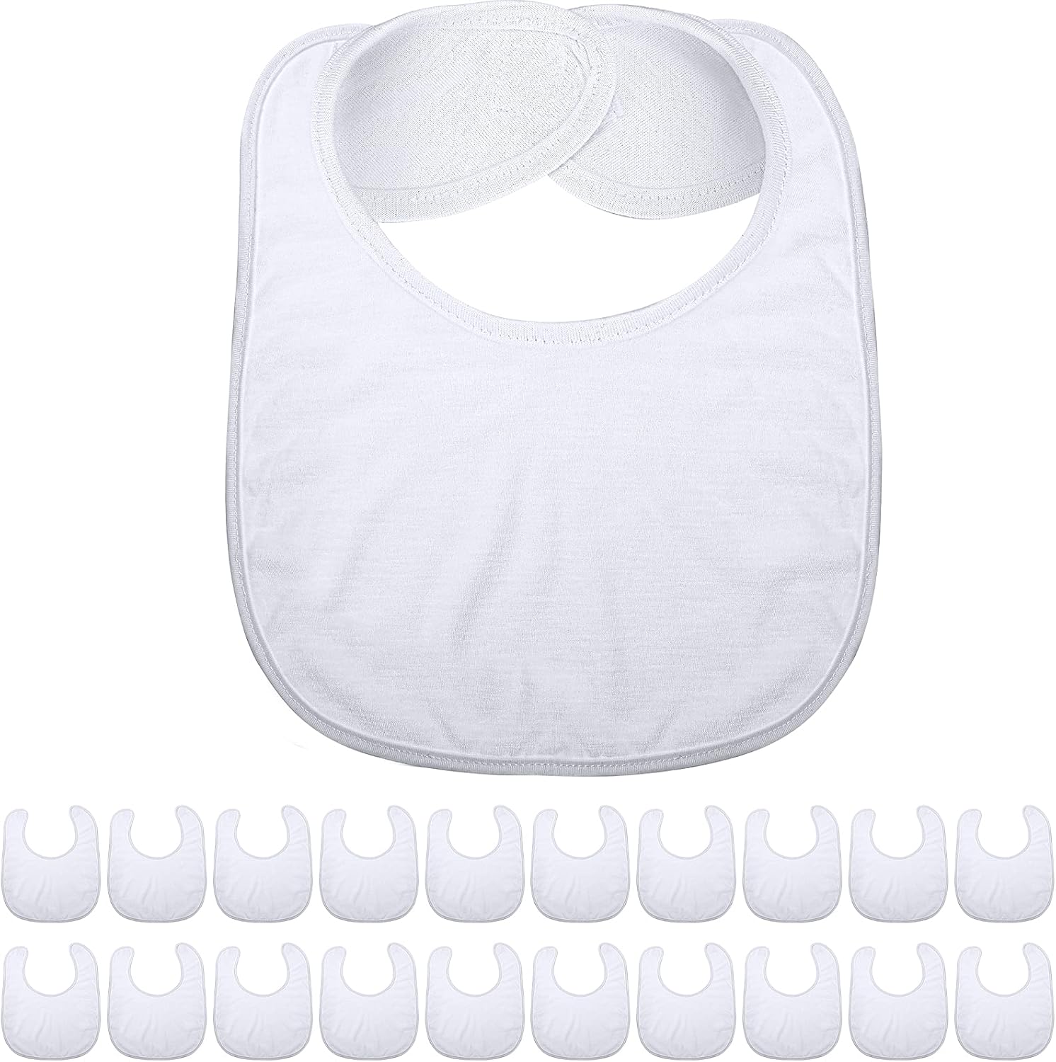 Geyoga 20-Piece White Bibs Set: Perfect for Baby Decor - Reusable & Washable