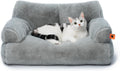 MEWOOFUN Cat Bed for Indoor Cats - Fluffy Washable Sofa for Small Pets