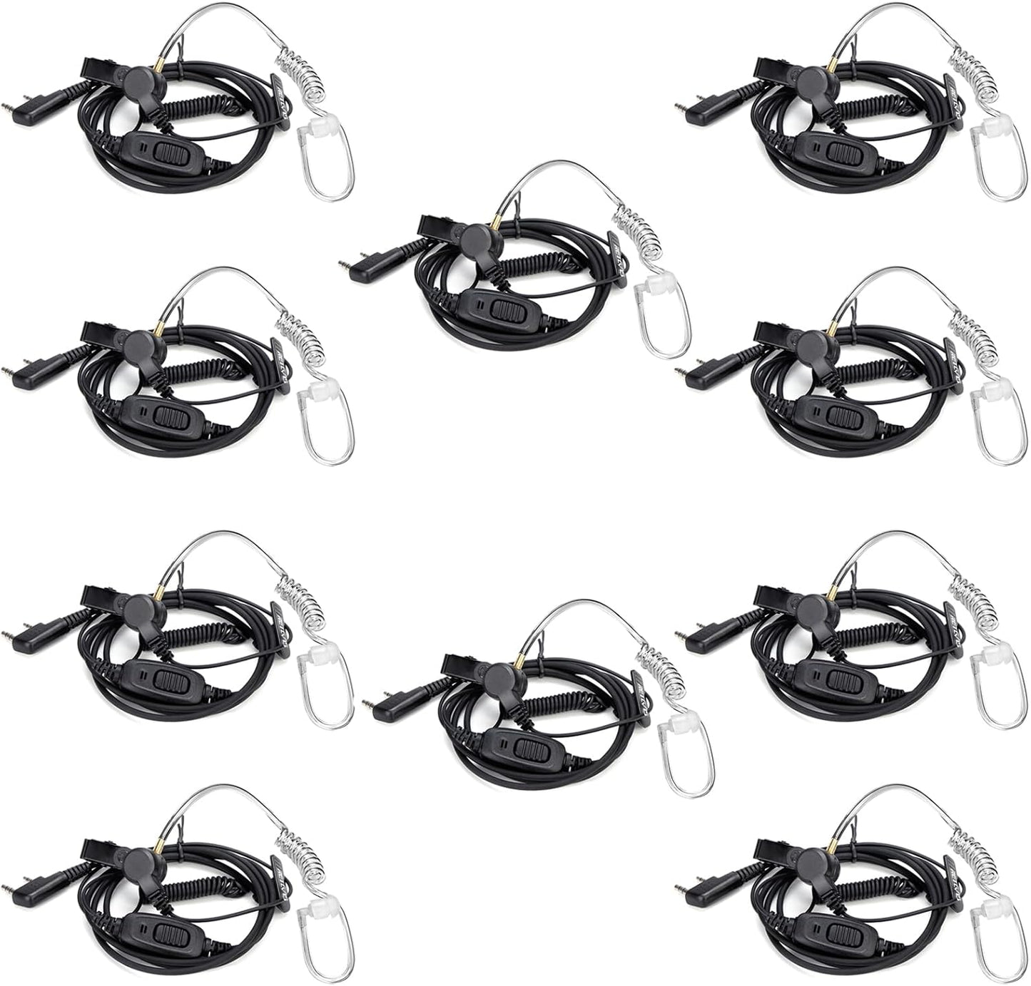 Retevis Surveillance Earpiece with Coiled Cord for Walkie Talkies