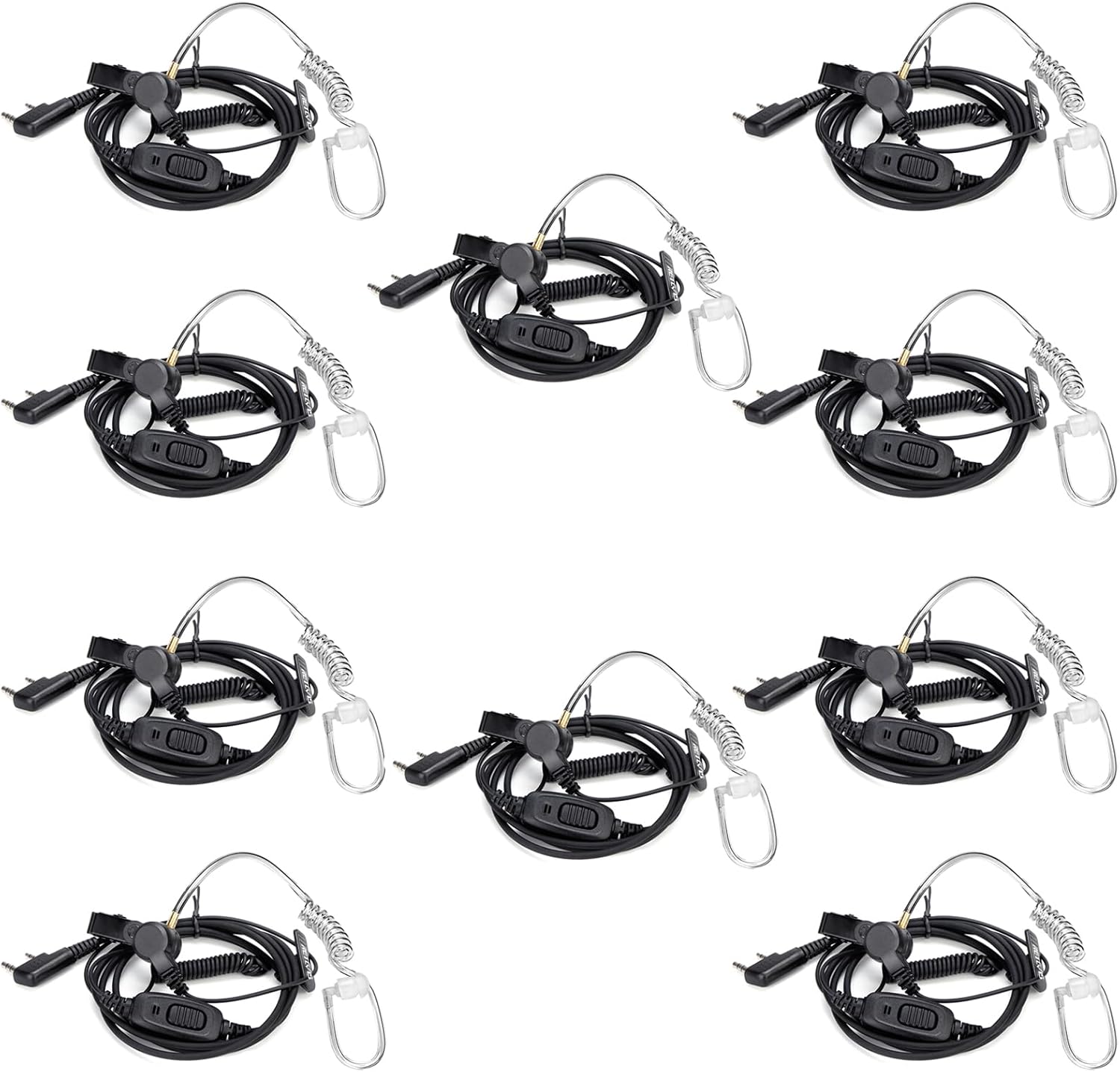 Retevis Surveillance Earpiece with Coiled Cord for Walkie Talkies