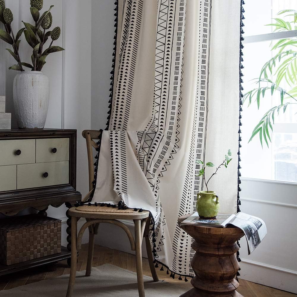 ColorBird Boho Curtains 2 Panels for Living Room and Dining Room
