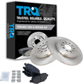 TRQ Rear Brake Pad & Rotor Kit Compatible with Ford Rear Axles