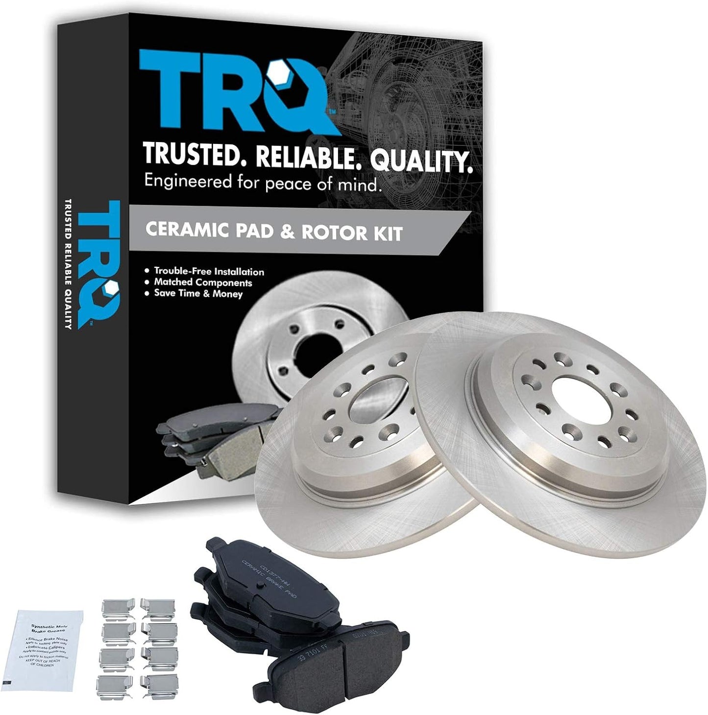 TRQ Rear Brake Pad & Rotor Kit for Ford Edge and Explorer