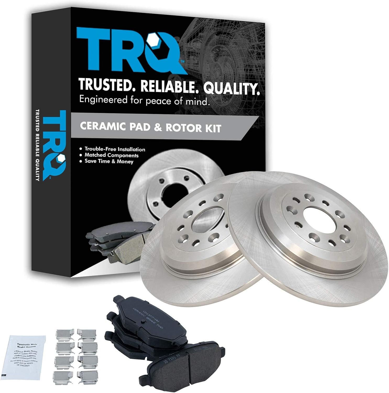 TRQ Rear Brake Pad & Rotor Kit for Ford Edge and Explorer