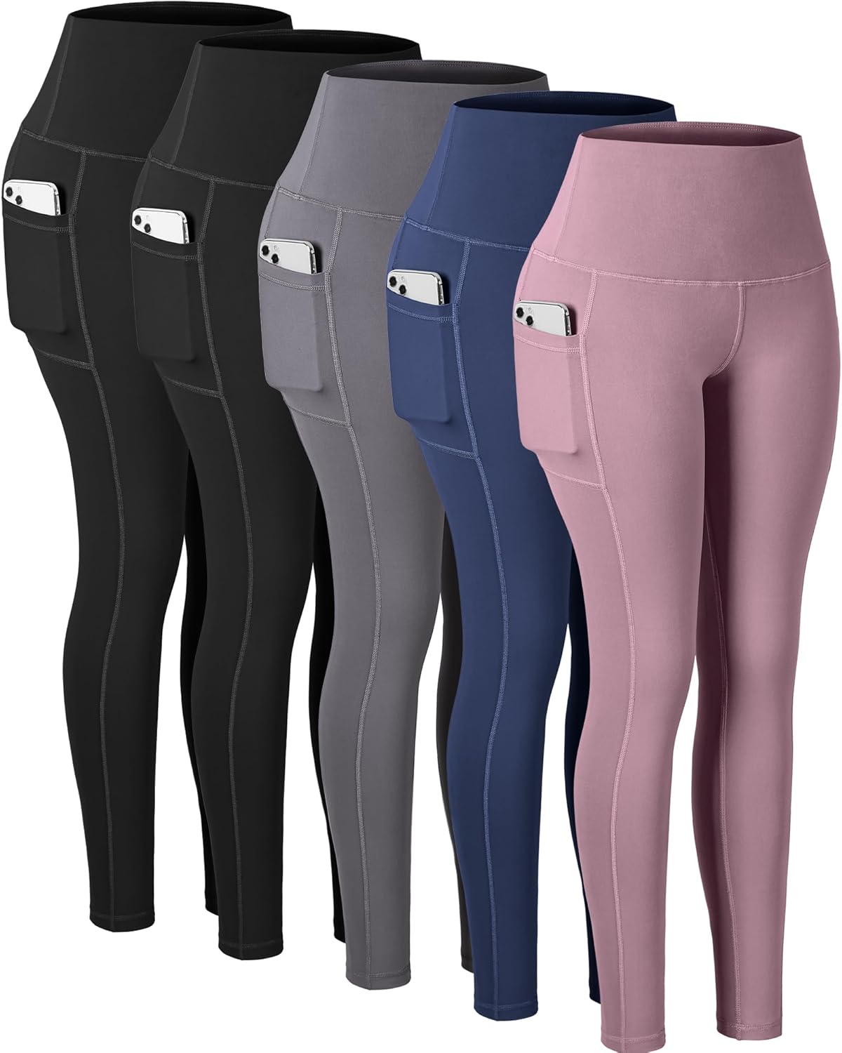 High Waisted Tummy Control Leggings with Pockets for Women