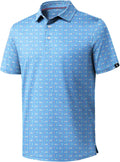 Men's Print Polo Shirt Short Sleeve - Moisture Wicking Casual