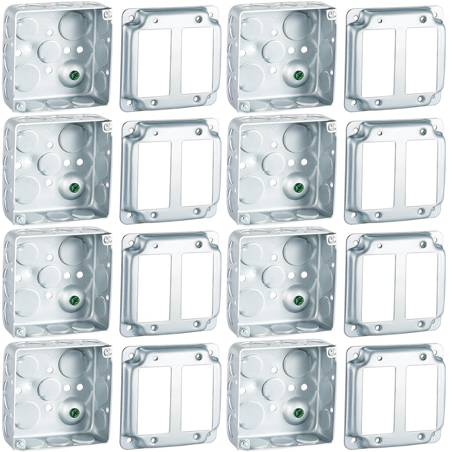 8 Set 4 4in Electrical Junction Box with Cover for Versatile Use