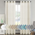 Elegant Natural Linen Curtain Panels Semi Sheer Grommet Drapes