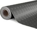 TUFFIOM 7.5 x 17 FT Garage Floor Mat - Thickened Diamond Plate PVC