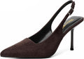 Gradient Dark Brown Slingback Pumps for Women - Elegant Pointed Heels