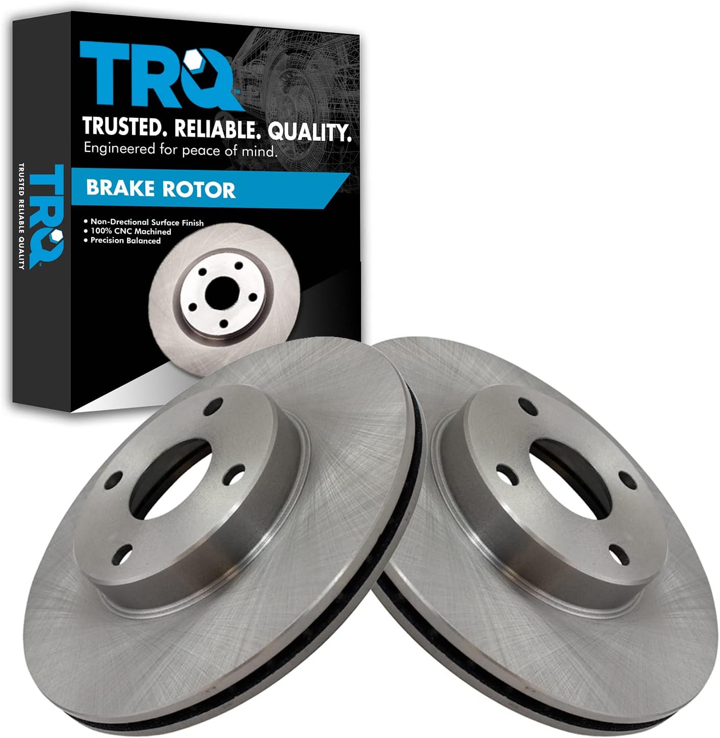 TRQ Front Brake Rotors Set Vented for 1994-2005 Mazda Miata