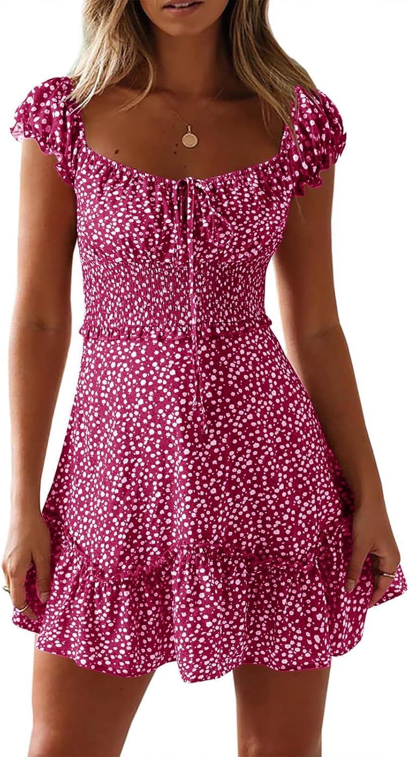 YOBECHO Womens Summer Sexy Sweetheart Collar Mini Dress Review