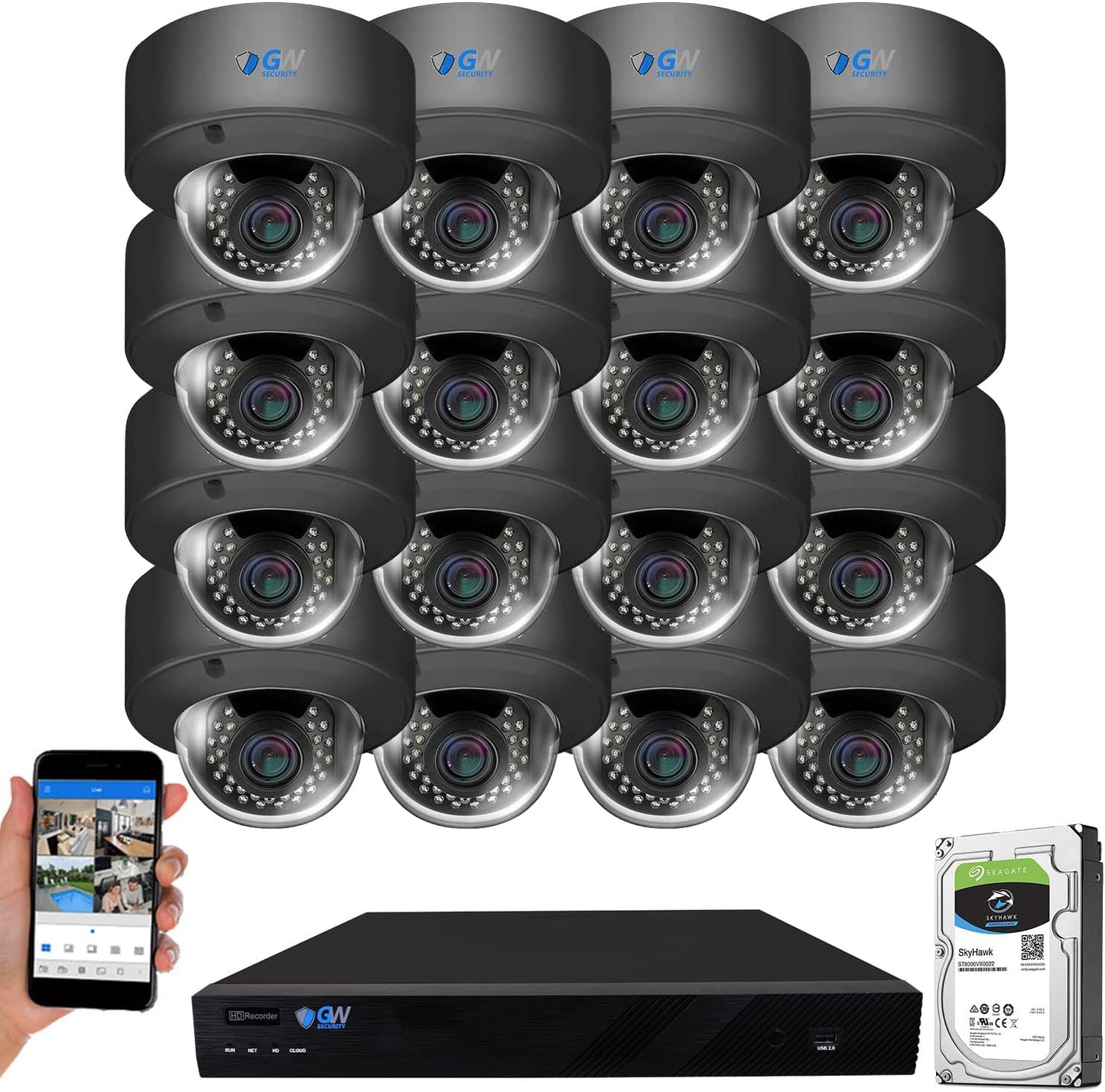 High-Res AI Security System with Color Night Vision