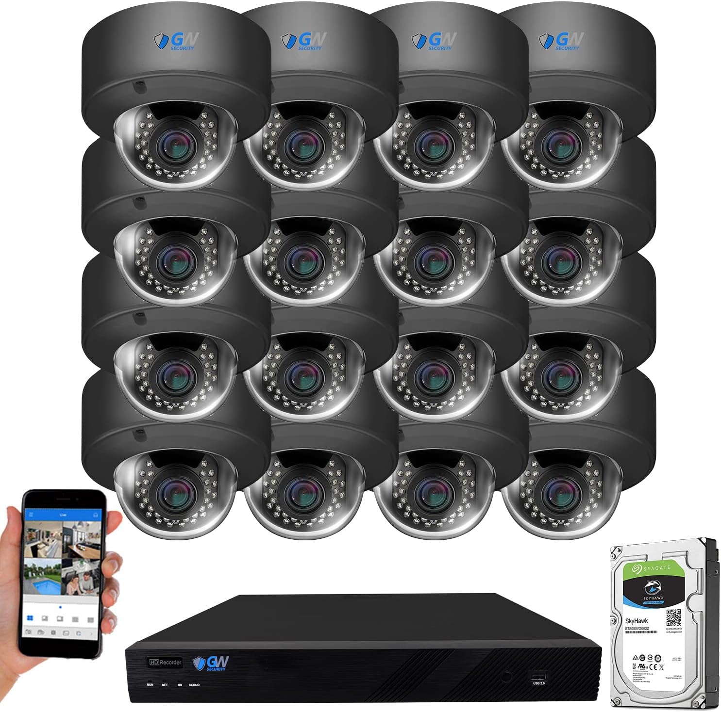 High-Res AI Security System with Color Night Vision