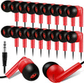 Wired Student Earbuds 100 Pack - Classroom Headphones Bulk Red
