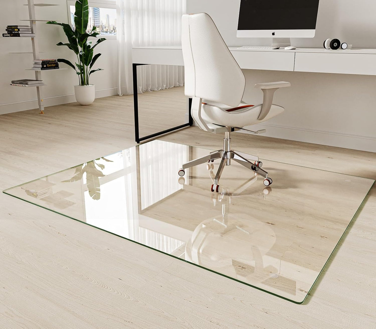 Koonmi Tempered Glass Chair Mat for Hardwood Floors & Carpets