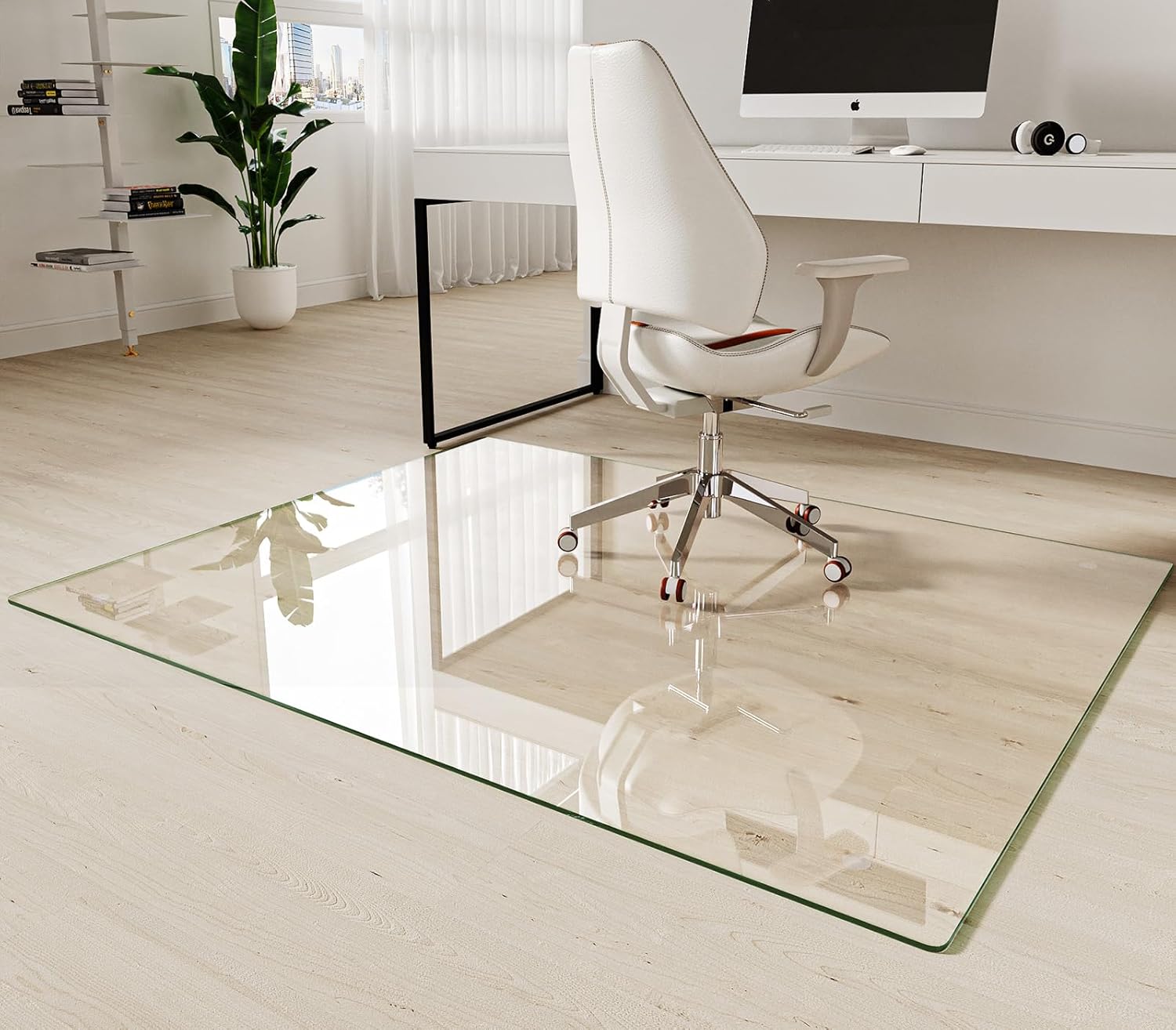 Koonmi Tempered Glass Chair Mat for Hardwood Floors & Carpets