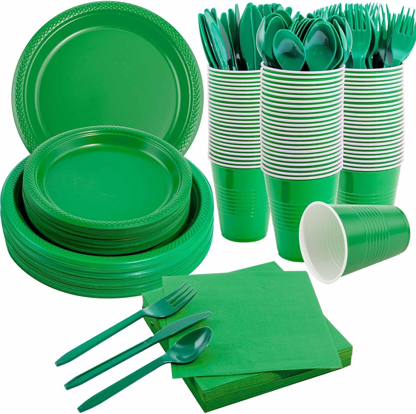 MirthMood 350pcs Green Party Supplies by LUODA for 50 Guests