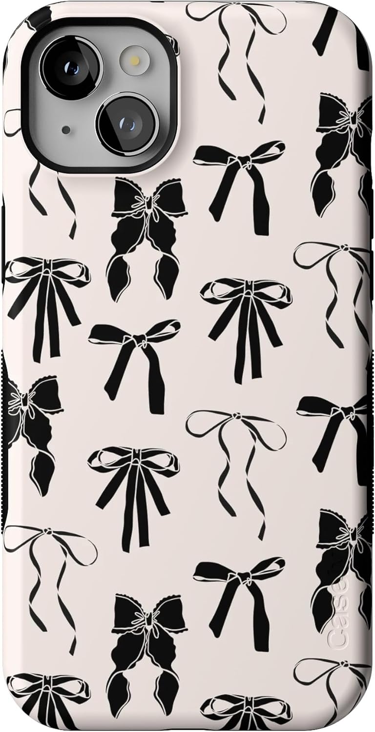 Casely iPhone 14 Plus Case with Black Bows for Bold Protection