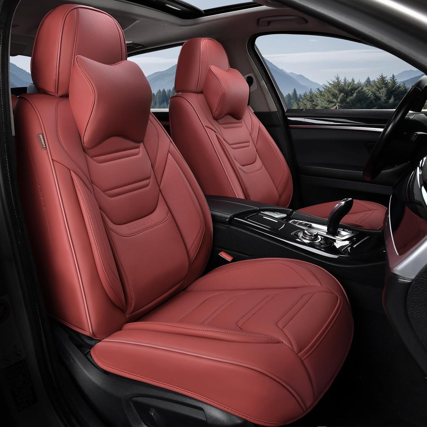 Martha Red Car Seat Covers for Comfortable Driving Experience