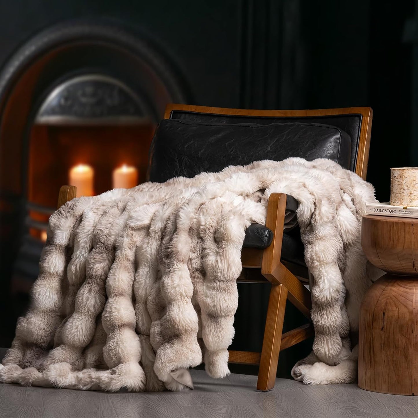 Ridgeline Faux Fur Throw Blanket - Ultra Soft Luxury Comfort