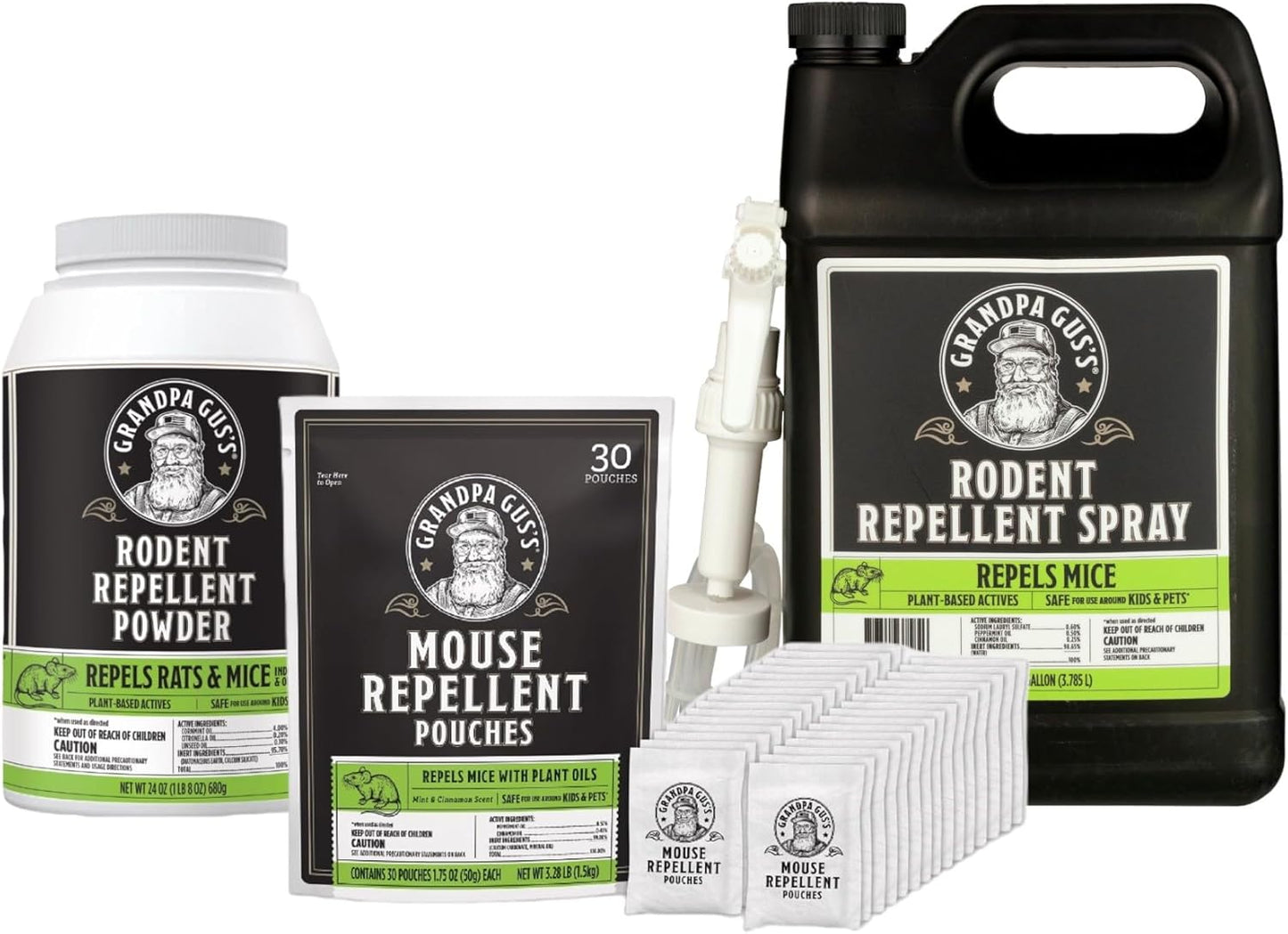 Complete Rodent Repellent Bundle by Grandpa Gus's