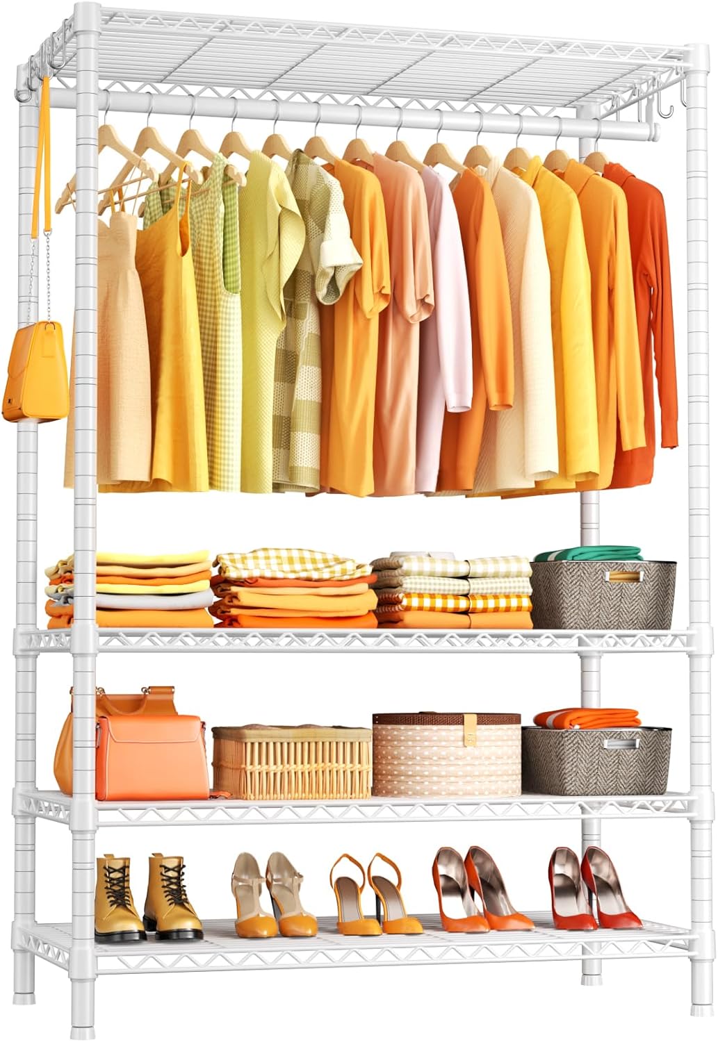 Ulif H4 Plus Garment Rack - 4-Tier Portable Clothes Organizer