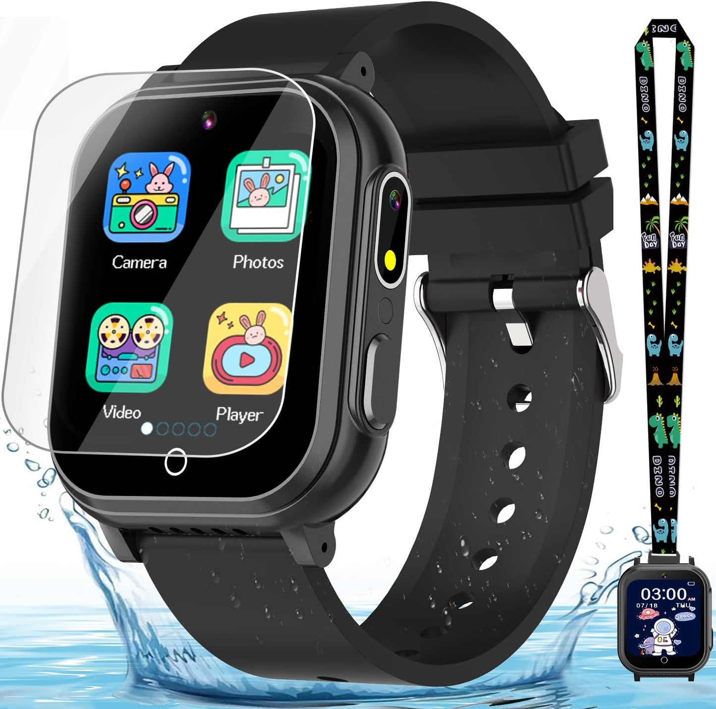 Kids Waterproof Smart Watch with 32 Games for Ages 3-12