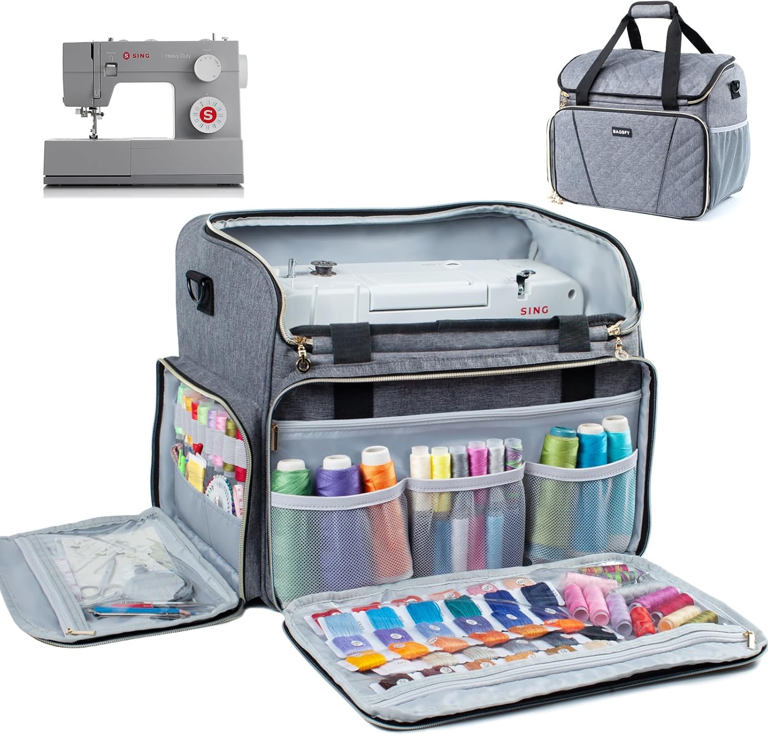 BAGSFY Large Sewing Machine Carrying Case for Travel & Storage