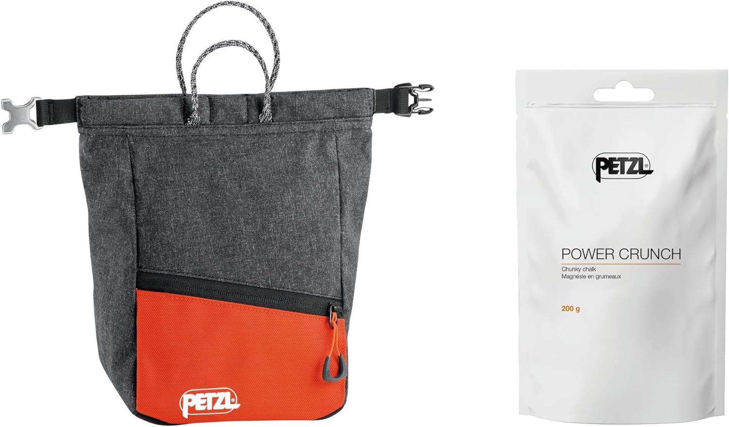 Petzl SAKAB Large Chalk Bag with 200g Power Crunch Chalk - Ultimate Bouldering Essential!