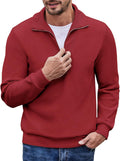 COOFANDY Men's Quarter Zip Corduroy Pullover Mock Neck - Cozy Everyday