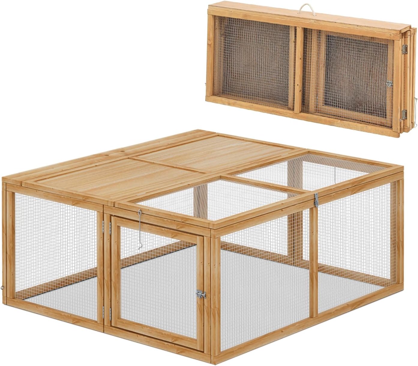 MoNiBloom Portable Chicken Run: No Assembly, Easy Access Doors