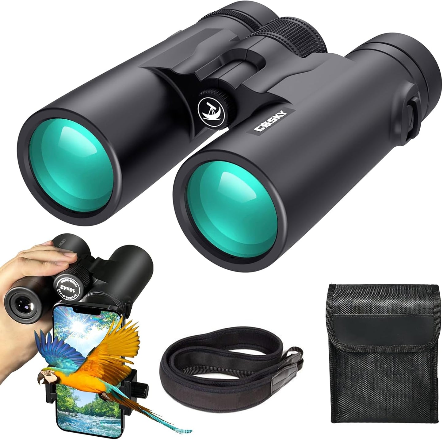 Gosky 10x42 Roof Prism Binoculars for Bird Watching and Travel