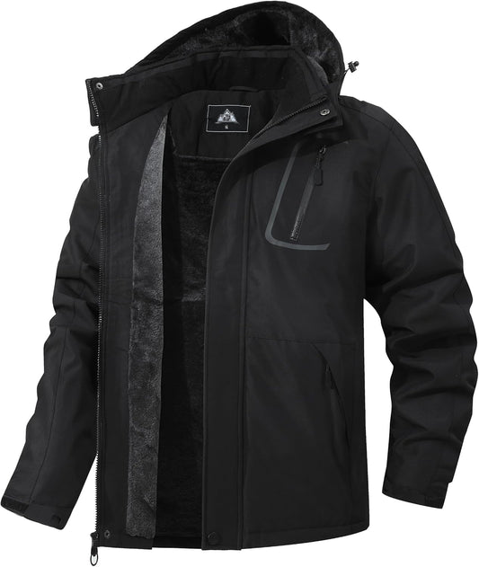 Men's Mountain Winter Coat Waterproof Fleece Ski Jacket